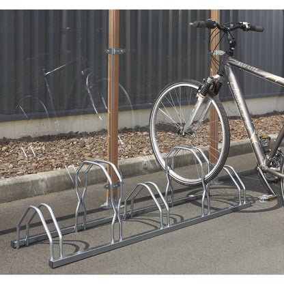 Bicycle rack, 2 levels, 5 parking spots, metal.