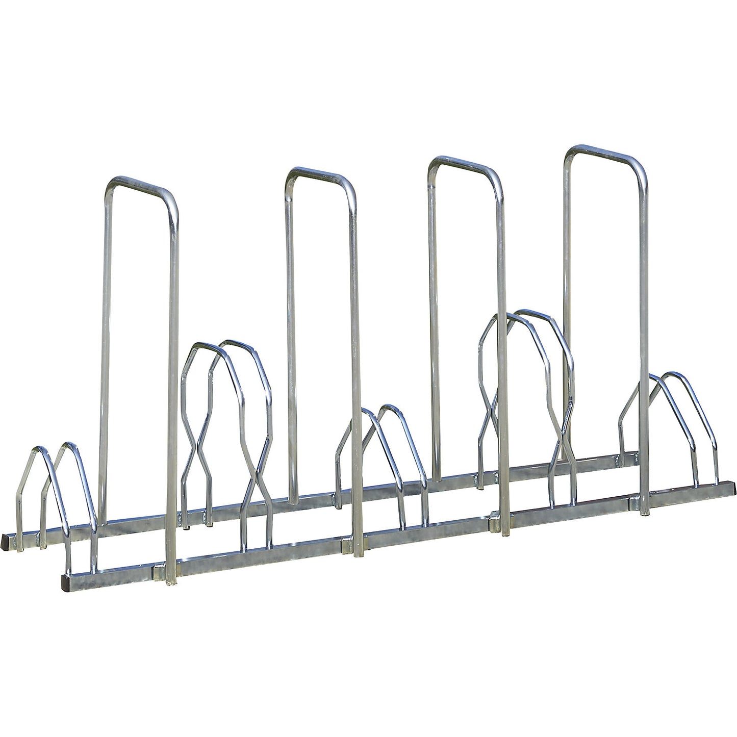 Bicycle rack, 5 parking spots, metal, on 2 levels with 4 anti-theft brackets.