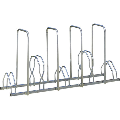 Bicycle rack, 5 parking spots, metal, on 2 levels with 4 anti-theft brackets.