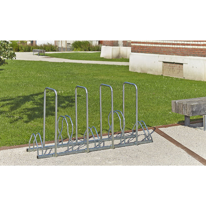 Bicycle rack, 5 parking spots, metal, on 2 levels with 4 anti-theft brackets.
