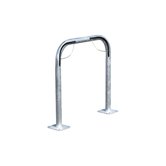 Bicycle rack, single bracket with base plate, metal.