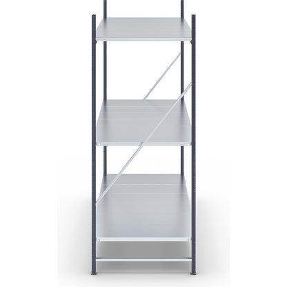 Wide span shelving unit, max. bay load 1600 kg, with steel sheet shelves, HxWxD 2000 x 1900 x 800 mm, standard shelf unit.