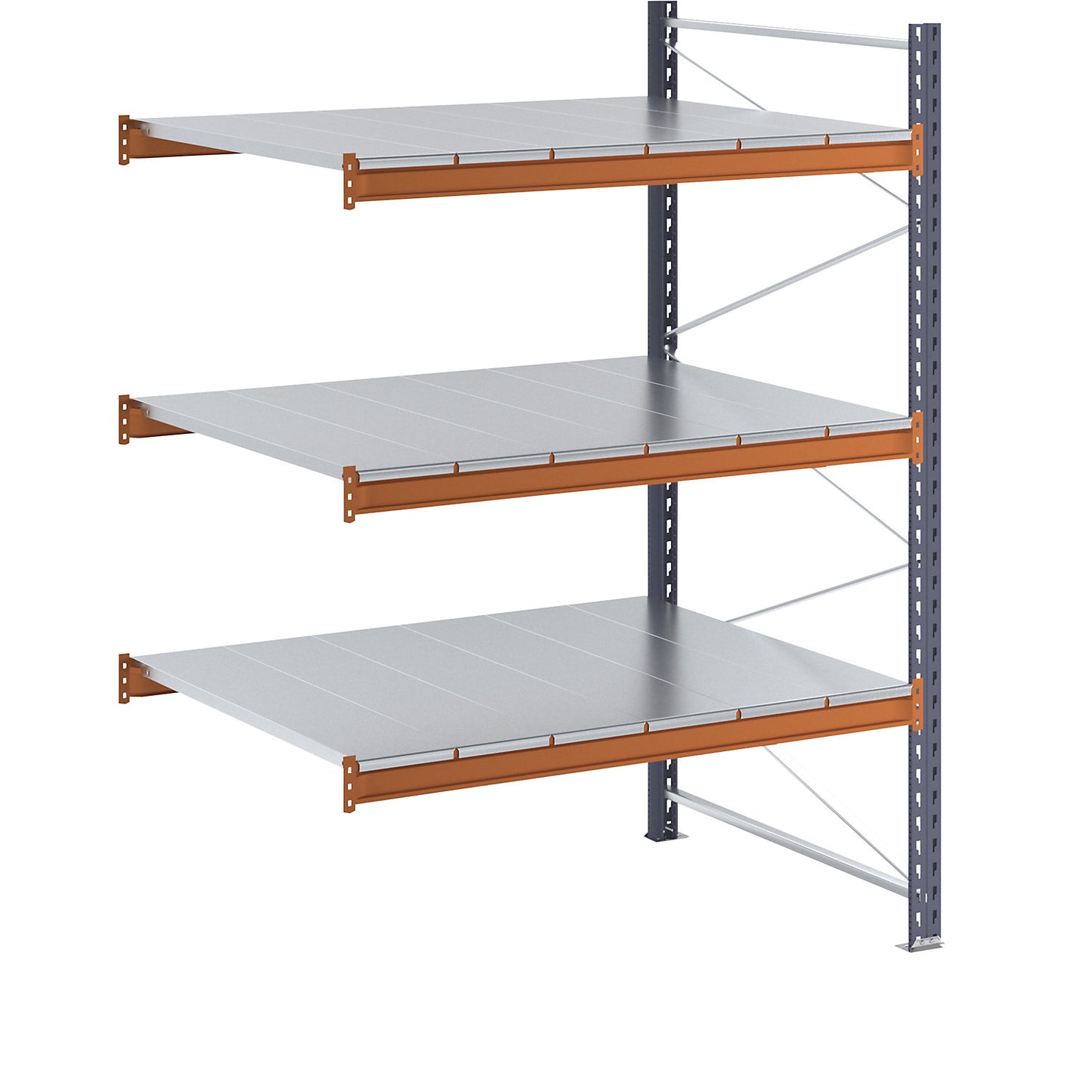 Wide span shelving unit, max. bay load 8000 kg, HxWxD 2000 x 1430.6 x 1100 mm, extension shelf unit.