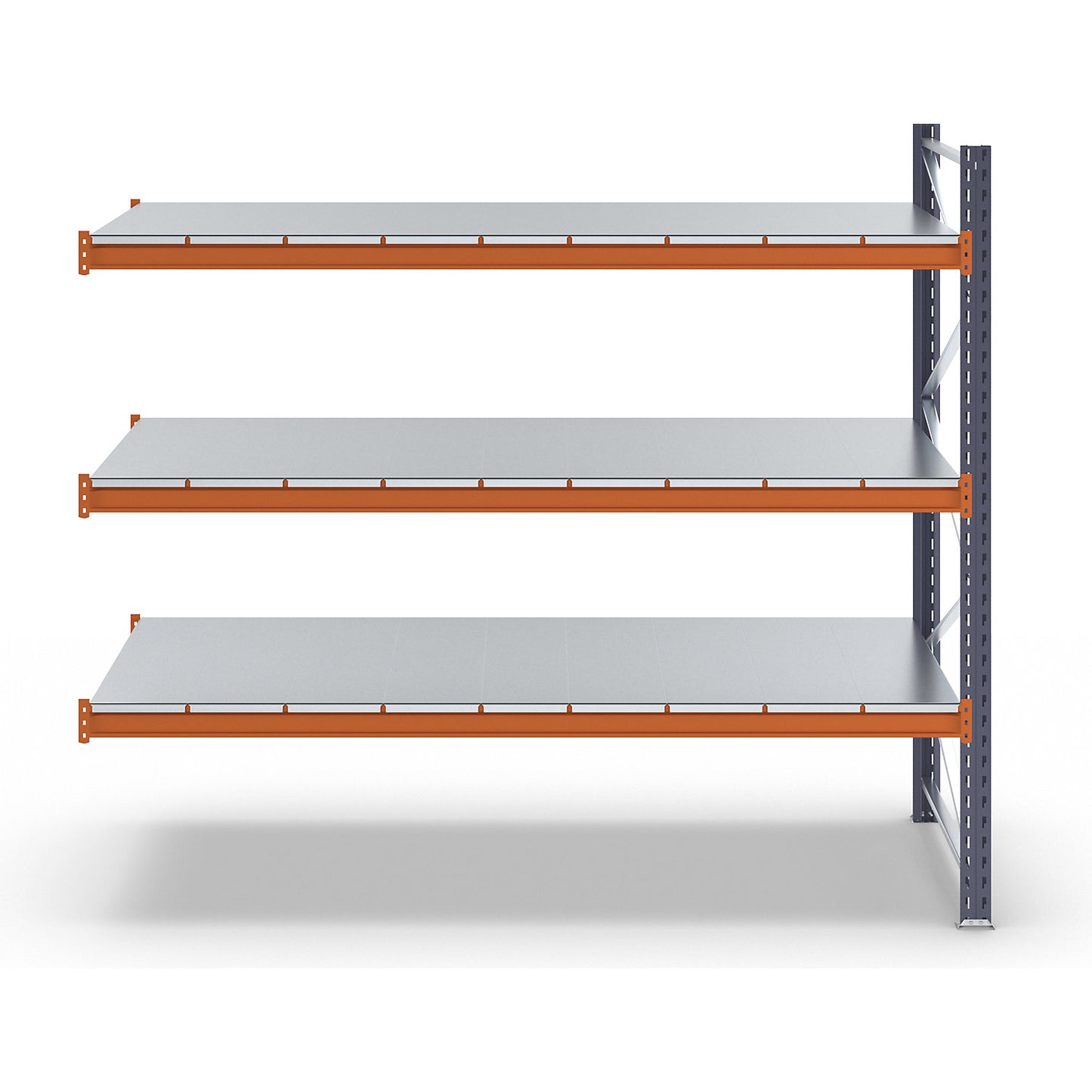 Wide span shelving unit, max. bay load 8000 kg, HxWxD 2000 x 2305.6 x 1100 mm, extension shelf unit.