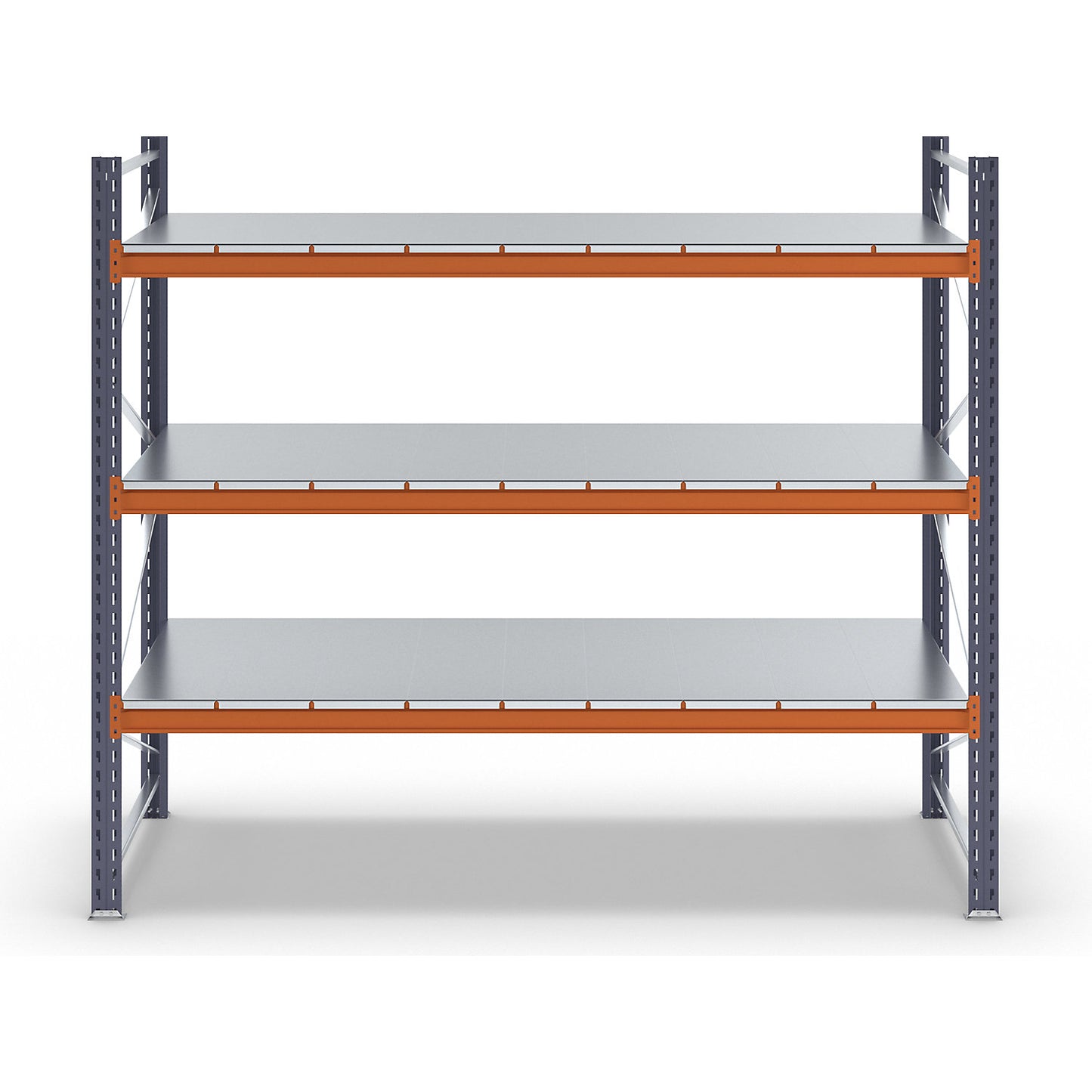 Wide span shelving unit, max. bay load 8000 kg, HxWxD 2000 x 2386.2 x 1100 mm, standard shelf unit.