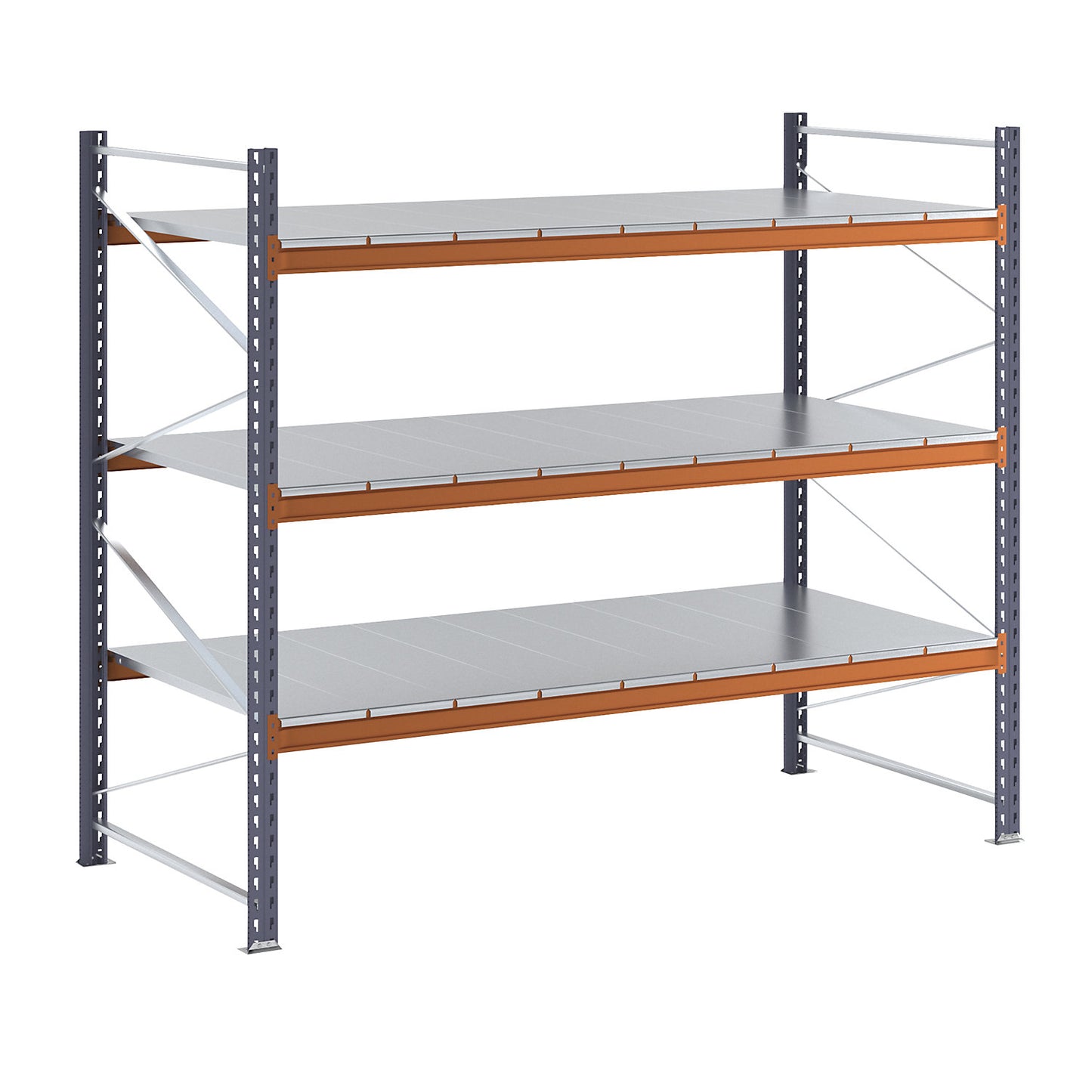 Wide span shelving unit, max. bay load 8000 kg, HxWxD 2000 x 2386.2 x 1100 mm, standard shelf unit.