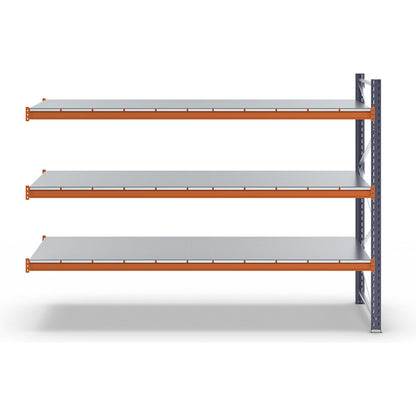 Wide span shelving unit, max. bay load 8000 kg, HxWxD 2000 x 2780.6 x 1100 mm, extension shelf unit.