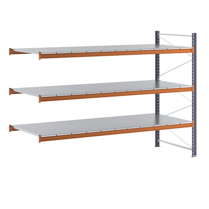 Wide span shelving unit, max. bay load 8000 kg, HxWxD 2000 x 2780.6 x 1100 mm, extension shelf unit.