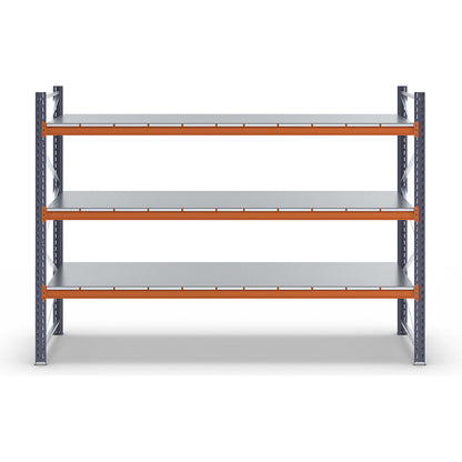 Wide span shelving unit, max. bay load 8000 kg, HxWxD 2000 x 2861.2 x 1100 mm, standard shelf unit.
