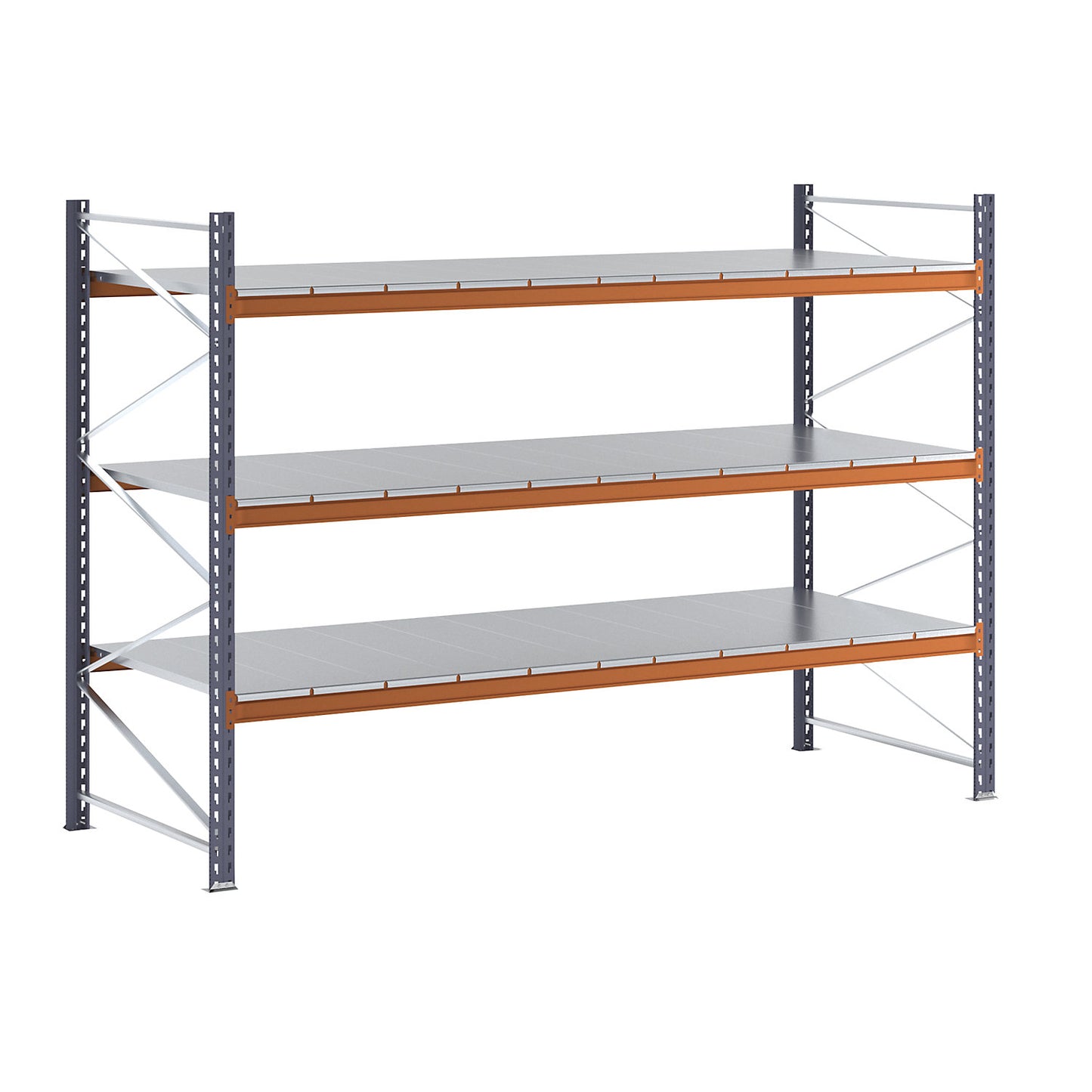 Wide span shelving unit, max. bay load 8000 kg, HxWxD 2000 x 2861.2 x 1100 mm, standard shelf unit.