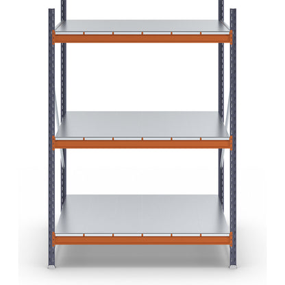 Wide span shelving unit, max. bay load 6000 kg, HxWxD 2000 x 1448 x 1100 mm, standard shelf unit.