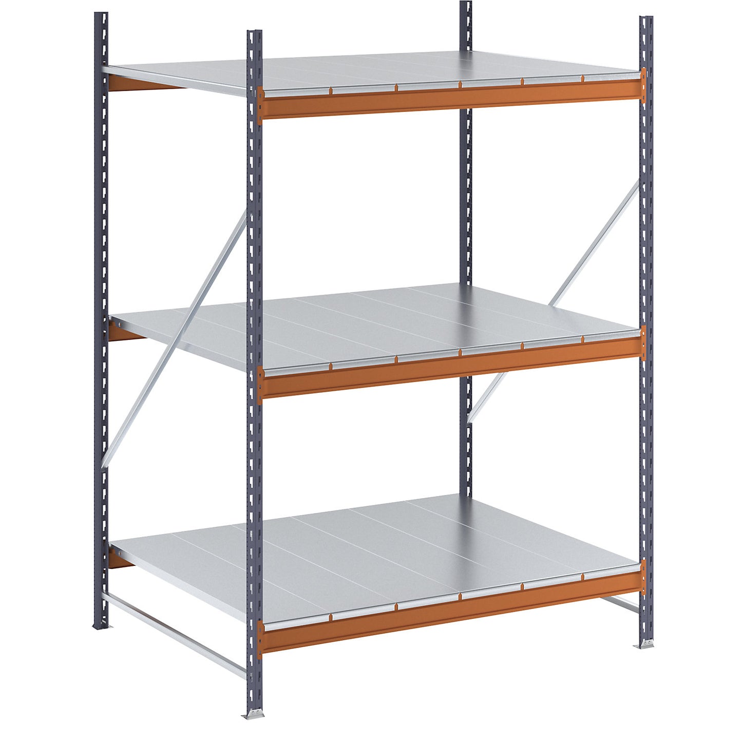 Wide span shelving unit, max. bay load 6000 kg, HxWxD 2000 x 1448 x 1100 mm, standard shelf unit.