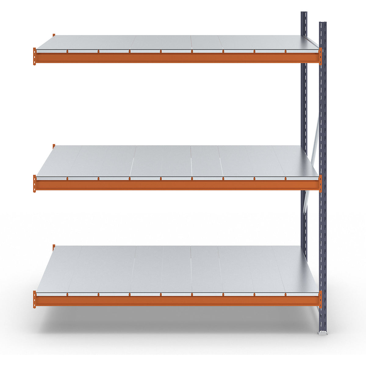 Wide span shelving unit, max. bay load 6000 kg, HxWxD 2000 x 1874 x 1100 mm, extension shelf unit.
