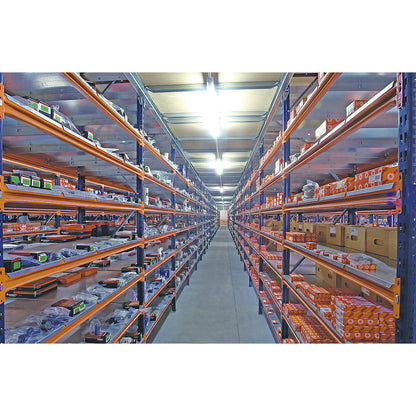 Wide span shelving unit, max. bay load 6000 kg, HxWxD 2500 x 1399 x 1100 mm, extension shelf unit.