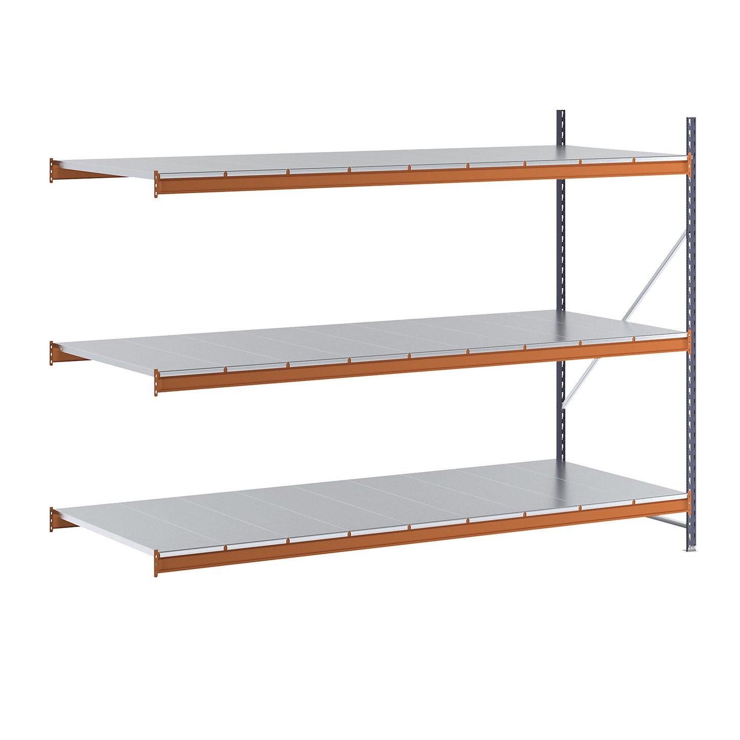 Wide span shelving unit, max. bay load 6000 kg, HxWxD 2000 x 2749 x 1100 mm, extension shelf unit.