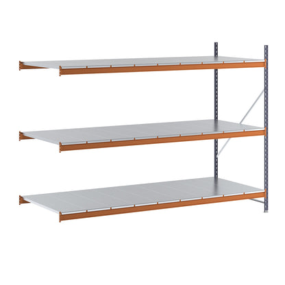 Wide span shelving unit, max. bay load 6000 kg, HxWxD 2000 x 2749 x 1100 mm, extension shelf unit.