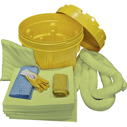 Kit for spillage emergencies, in a safety drum, absorption 75 l, chemical version, yellow.