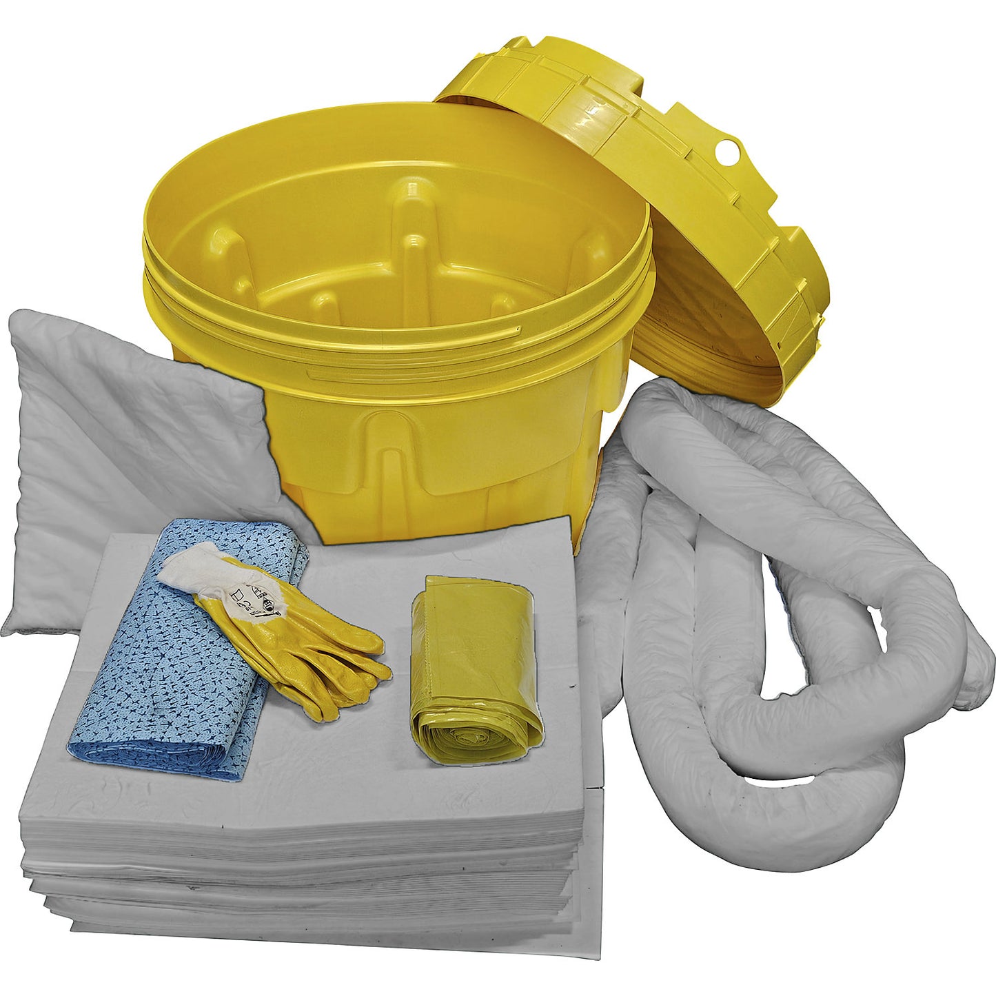 Kit for spillage emergencies, in a safety drum, absorption 75 l, universal version, grey.