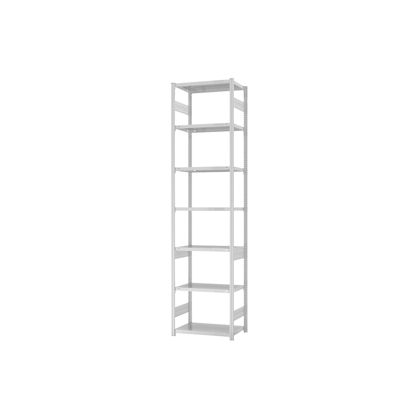 Boltless shelving unit, light duty, double-sided, HxWxD 3000 x 750 x 400 mm, grey, basic shelving unit.
