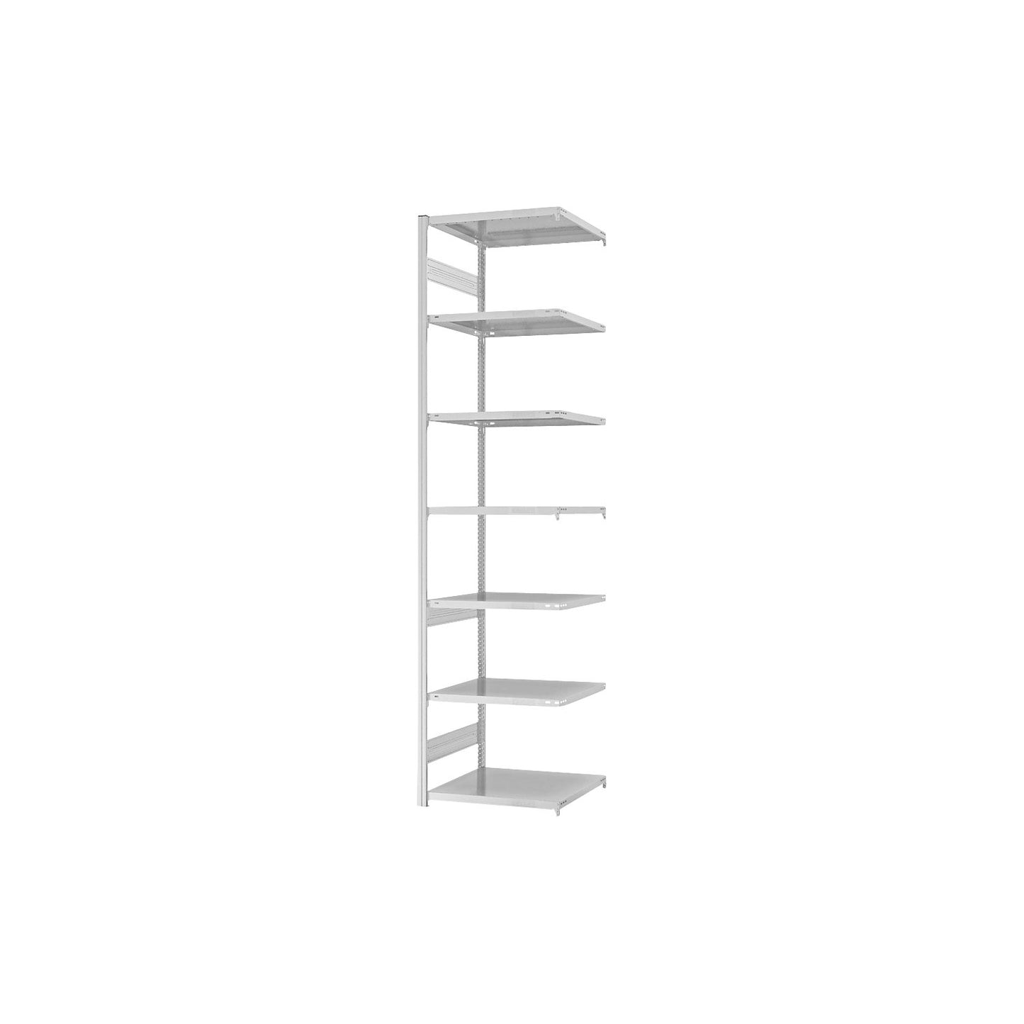 Boltless shelving unit, light duty, double-sided, HxWxD 3000 x 750 x 600 mm, grey, extension shelf unit.