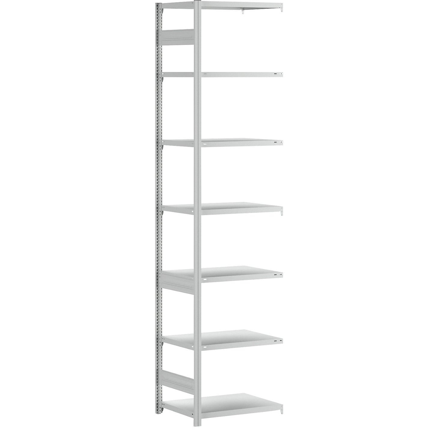 Boltless shelving unit, light duty, double-sided, HxWxD 3000 x 750 x 600 mm, grey, extension shelf unit.