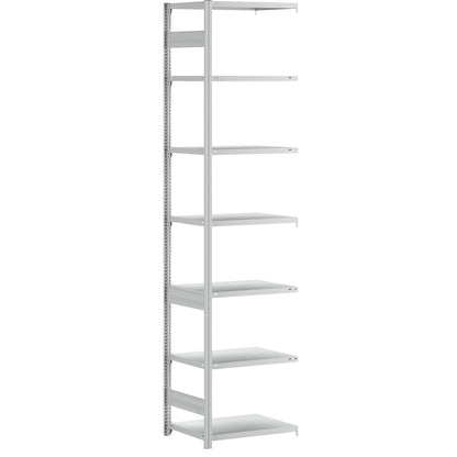 Boltless shelving unit, light duty, double-sided, HxWxD 3000 x 750 x 600 mm, grey, extension shelf unit.
