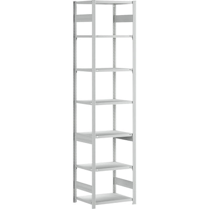 Boltless shelving unit, light duty, double-sided, HxWxD 3000 x 750 x 600 mm, grey, standard shelf unit.