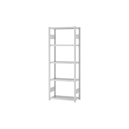 Boltless shelving unit, light duty, double-sided, HxWxD 2000 x 750 x 300 mm, grey, standard shelf unit.