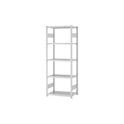 Boltless shelving unit, light duty, double-sided, HxWxD 2000 x 750 x 400 mm, grey, standard shelf unit.