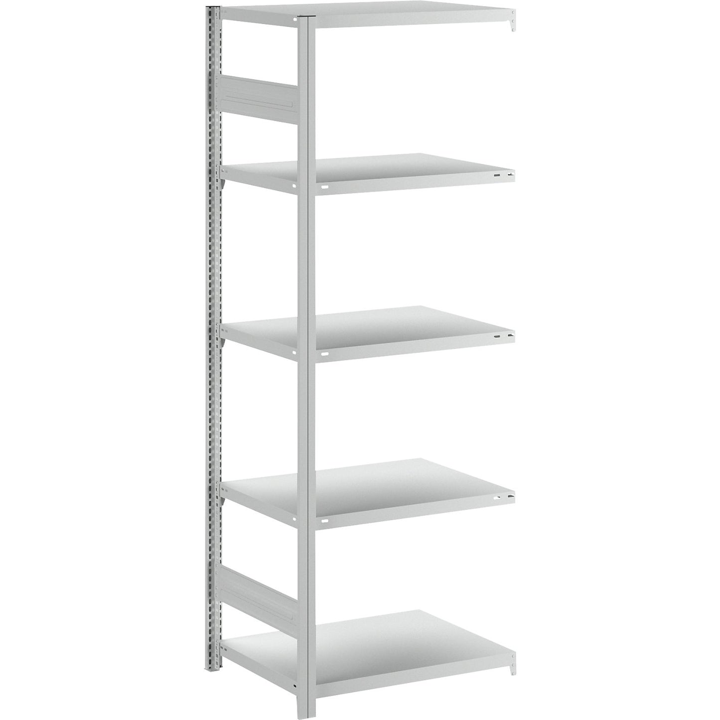 Boltless shelving unit, light duty, double-sided, HxWxD 2000 x 750 x 600 mm, grey, extension shelf unit.