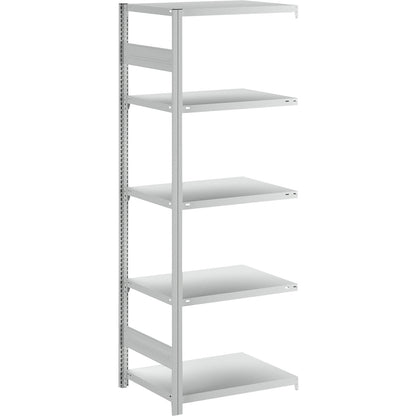 Boltless shelving unit, light duty, double-sided, HxWxD 2000 x 750 x 600 mm, grey, extension shelf unit.
