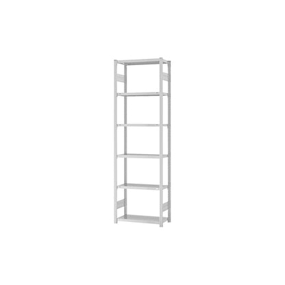 Boltless shelving unit, light duty, double-sided, HxWxD 2500 x 750 x 300 mm, grey, basic shelf unit.