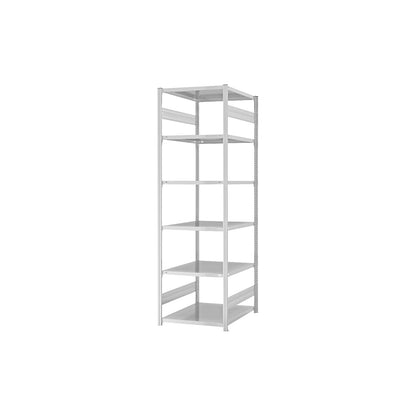 Boltless shelving unit, light duty, double-sided, HxWxD 2500 x 750 x 800 mm, grey, basic shelving unit.