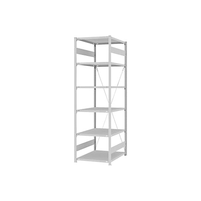 Boltless shelving unit, light duty, single-sided, HxWxD 2500 x 750 x 800 mm, grey, standard shelf unit.