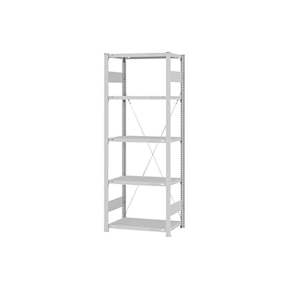 Boltless shelving unit, light duty, single-sided, HxWxD 2000 x 750 x 400 mm, grey, standard shelf unit.