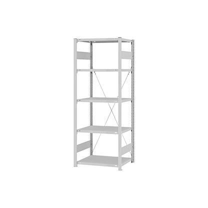 Boltless shelving unit, light duty, single-sided, HxWxD 2000 x 750 x 500 mm, grey, standard shelf unit.
