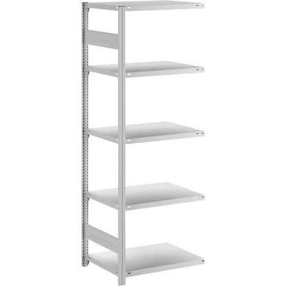 Boltless shelving unit, light duty, single-sided, HxWxD 2000 x 750 x 600 mm, grey, extension shelf unit.