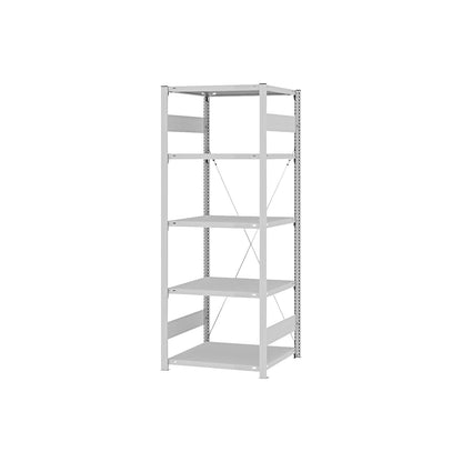 Boltless shelving unit, light duty, single-sided, HxWxD 2000 x 750 x 600 mm, grey, standard shelf unit.