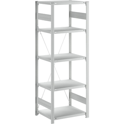 Boltless shelving unit, light duty, single-sided, HxWxD 2000 x 750 x 600 mm, grey, standard shelf unit.