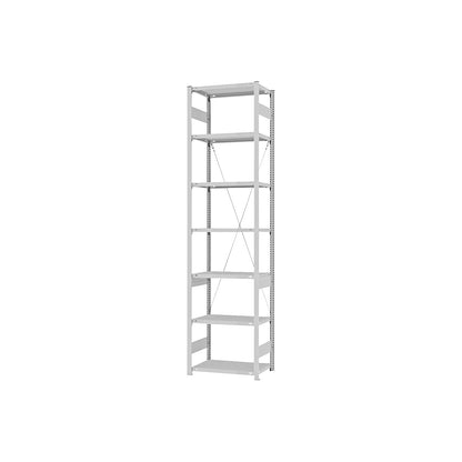 Boltless shelving unit, light duty, single-sided, HxWxD 3000 x 750 x 400 mm, grey, standard shelf unit.