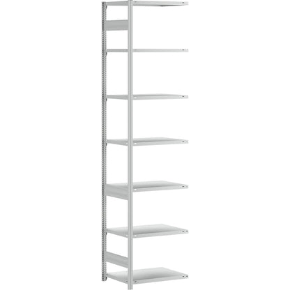 Boltless shelving unit, light duty, single-sided, HxWxD 3000 x 750 x 600 mm, grey, extension shelf unit.