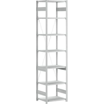 Boltless shelving unit, light duty, single-sided, HxWxD 3000 x 750 x 600 mm, grey, standard shelf unit.