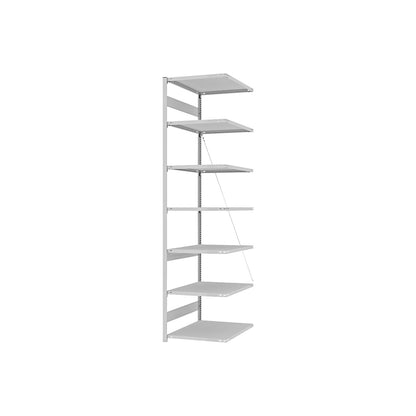 Boltless shelving unit, light duty, single-sided, HxWxD 3000 x 750 x 800 mm, grey, extension shelf unit.