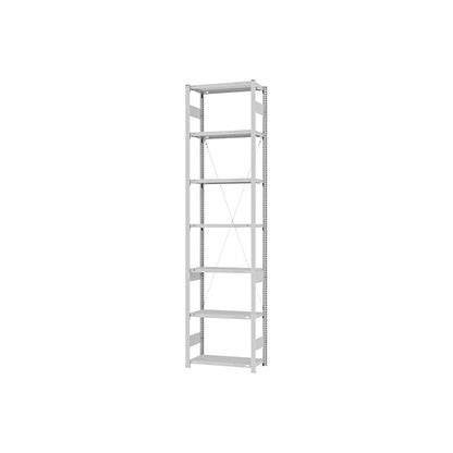 Boltless shelving unit, medium duty, single-sided, HxWxD 3000 x 750 x 300 mm, grey, standard shelf unit.