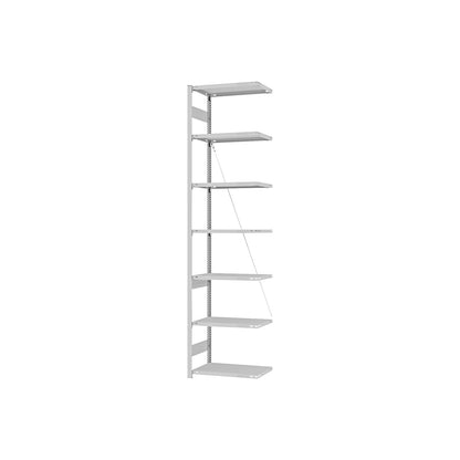 Boltless shelving unit, medium duty, single-sided, HxWxD 3000 x 750 x 400 mm, grey, extension shelf unit.