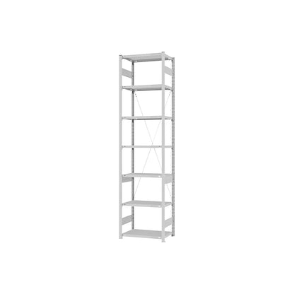 Boltless shelving unit, medium duty, single-sided, HxWxD 3000 x 750 x 400 mm, grey, standard shelf unit.