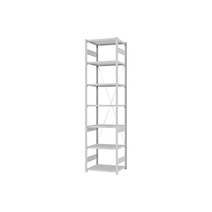 Boltless shelving unit, medium duty, single-sided, HxWxD 3000 x 750 x 500 mm, grey, standard shelf unit.