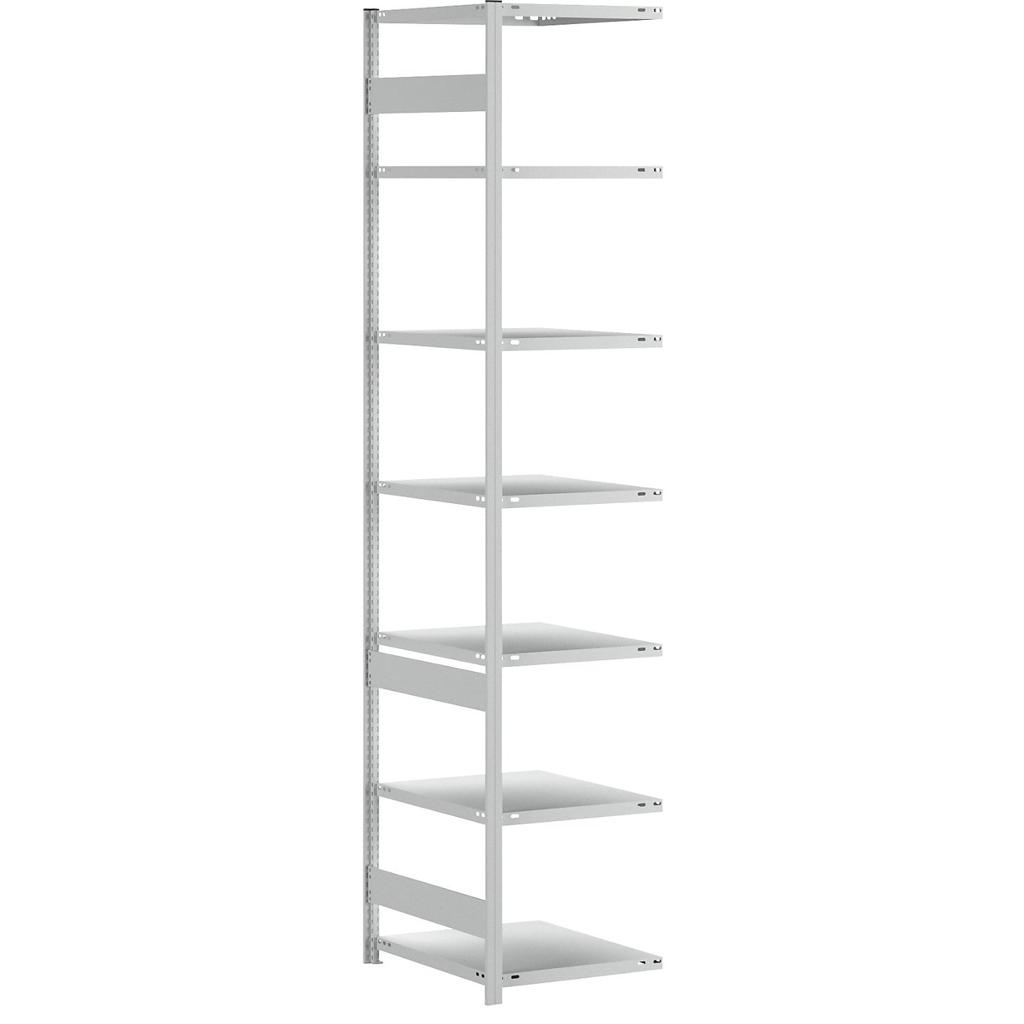 Boltless shelving unit, medium duty, single-sided, HxWxD 3000 x 750 x 600 mm, grey, extension shelf unit.
