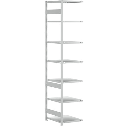 Boltless shelving unit, medium duty, single-sided, HxWxD 3000 x 750 x 600 mm, grey, extension shelf unit.