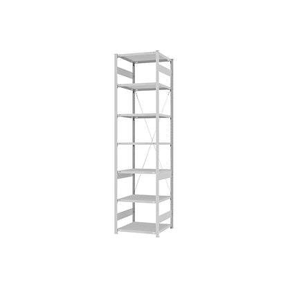 Boltless shelving unit, medium duty, single-sided, HxWxD 3000 x 750 x 600 mm, grey, standard shelf unit.